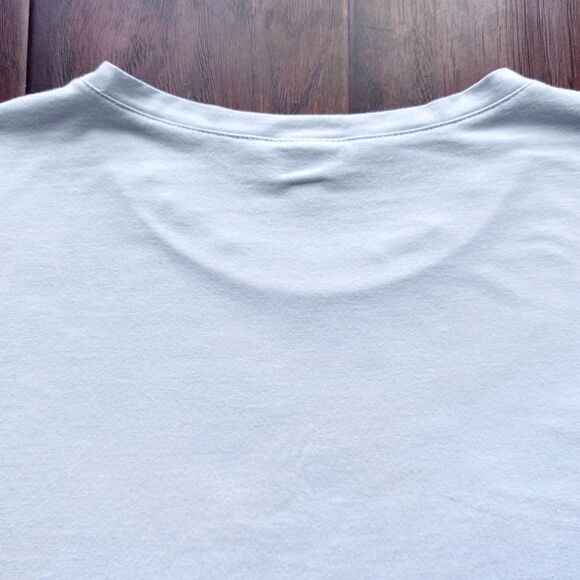 Lisa Bayne Short Sleeve Top Bamboo Cotton Baby Blue Designer Casual Luxury Sz S - Picture 13 of 15